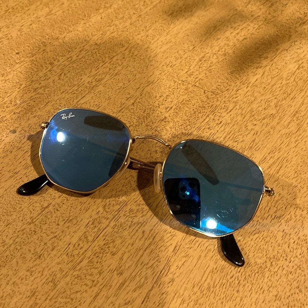 Blue Ray-Bans Hexagonal - Picture 3 of 4
